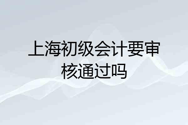 上海初级会计要审核通过吗