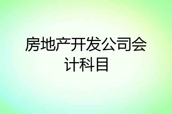 房地产开发公司会计科目