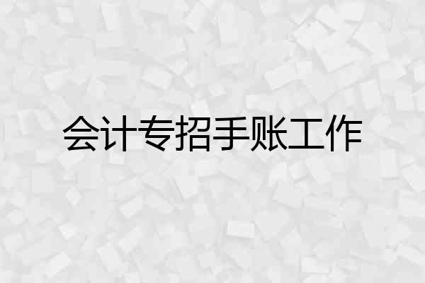 会计专招手账工作