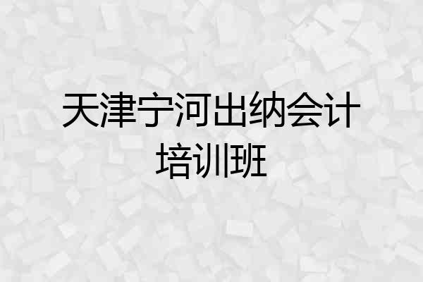 天津宁河出纳会计培训班