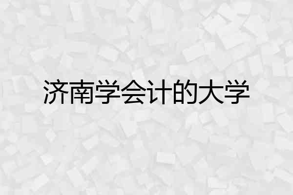 济南学会计的大学