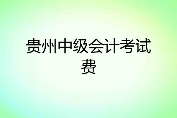 贵州中级会计考试费