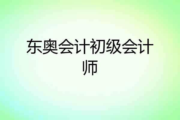 东奥会计初级会计师