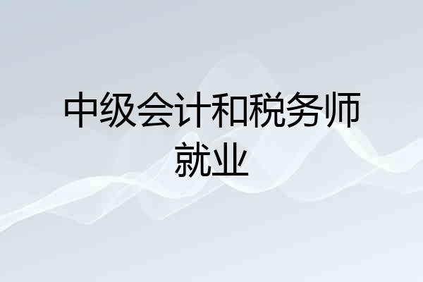 中级会计和税务师就业