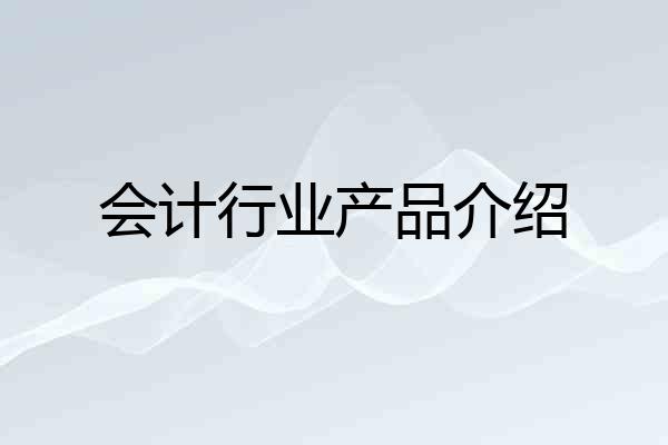 会计行业产品介绍