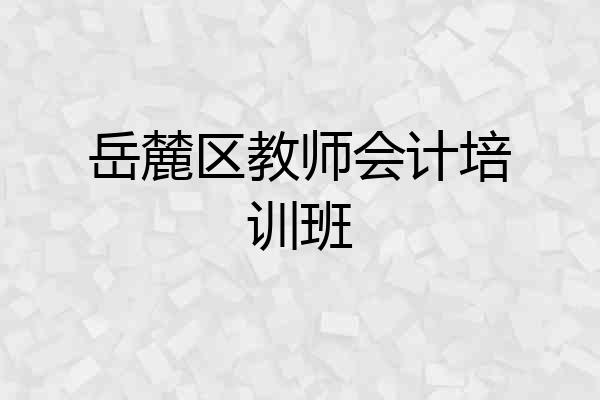 岳麓区教师会计培训班