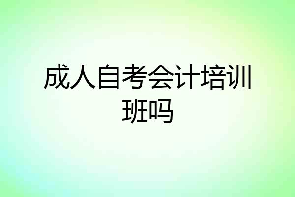 成人自考会计培训班吗
