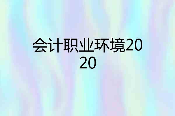 会计职业环境2020