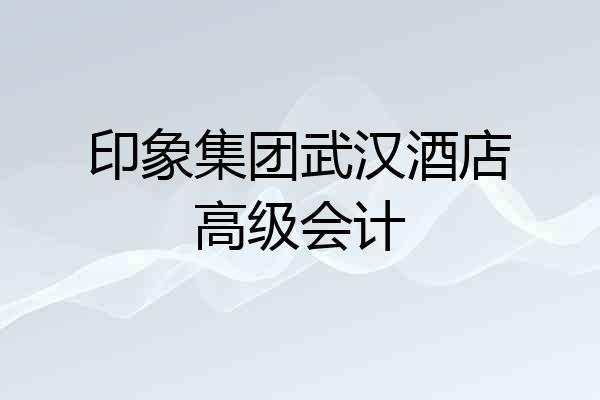印象集团武汉酒店高级会计