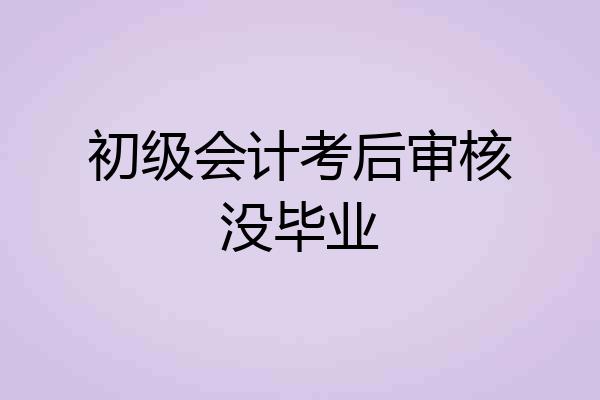 初级会计考后审核没毕业