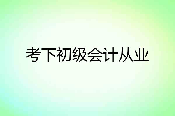 考下初级会计从业