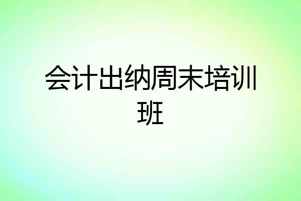 会计出纳周末培训班