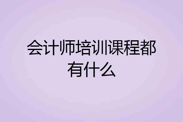 会计师培训课程都有什么