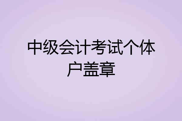 中级会计考试个体户盖章