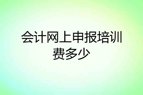 会计网上申报培训费多少