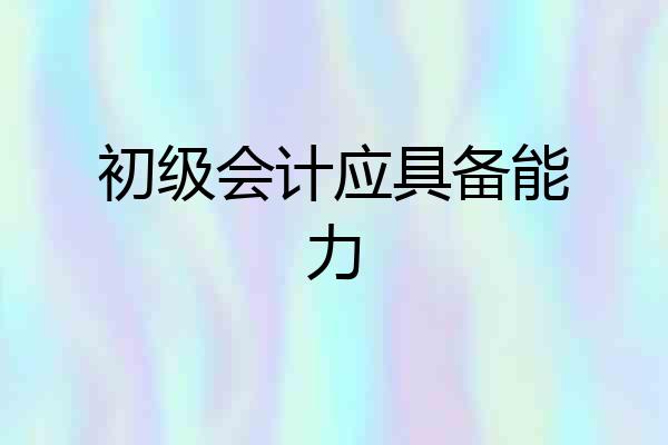 初级会计应具备能力