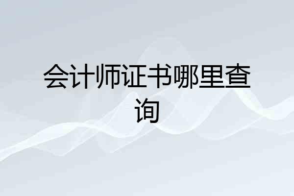 会计师证书哪里查询