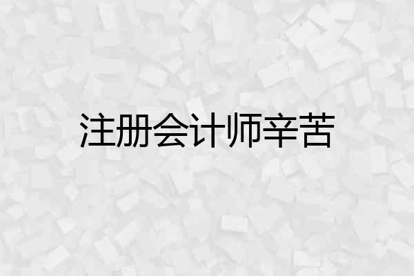 注册会计师辛苦