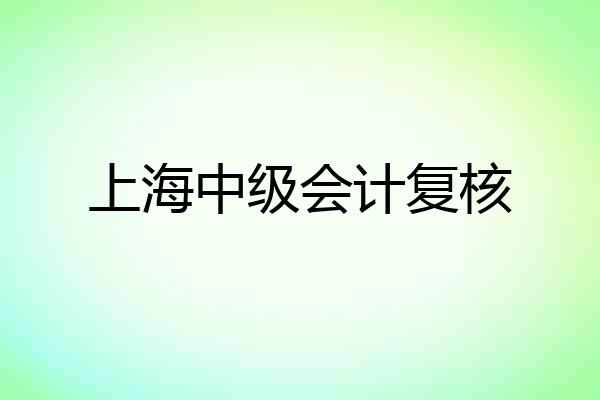上海中级会计复核