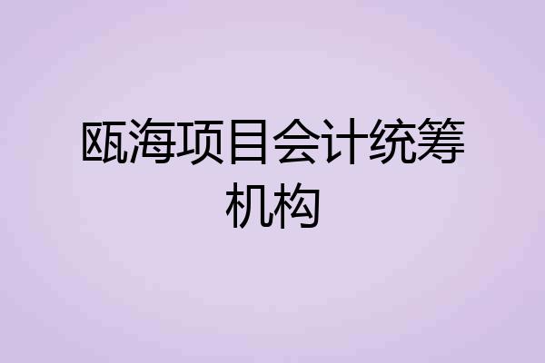瓯海项目会计统筹机构