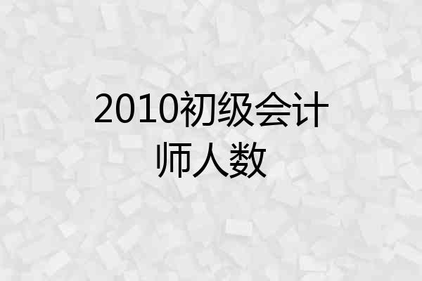 2010初级会计师人数