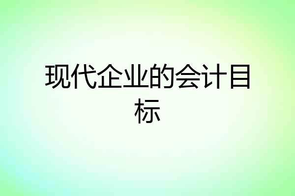 现代企业的会计目标