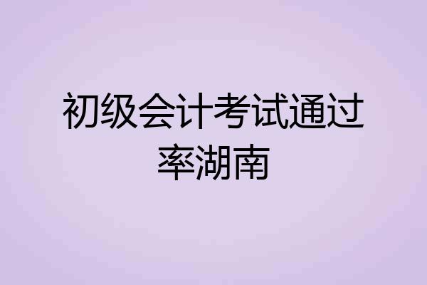 初级会计考试通过率湖南