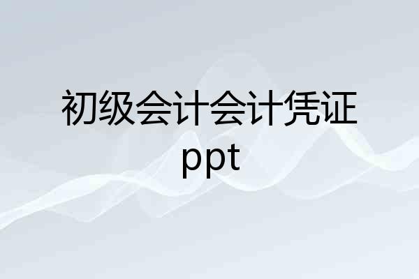 初级会计会计凭证ppt