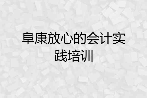 阜康放心的会计实践培训