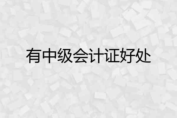 有中级会计证好处