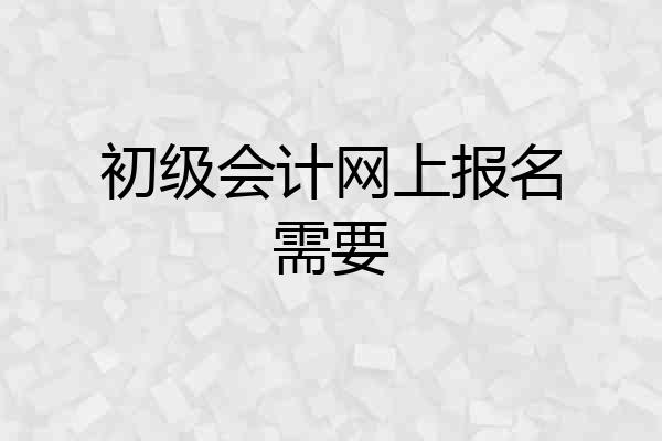 初级会计网上报名需要