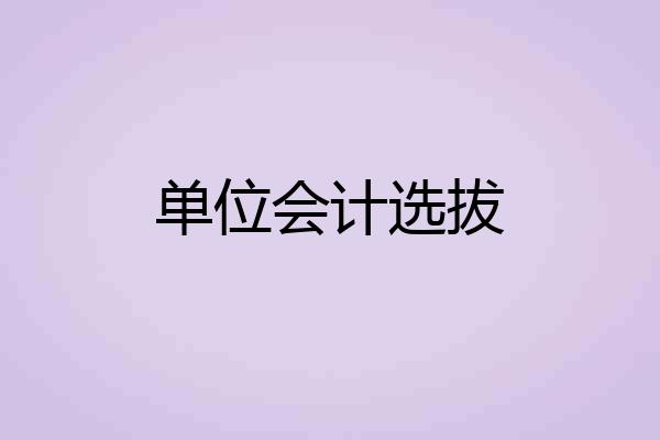 单位会计选拔