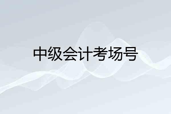 中级会计考场号