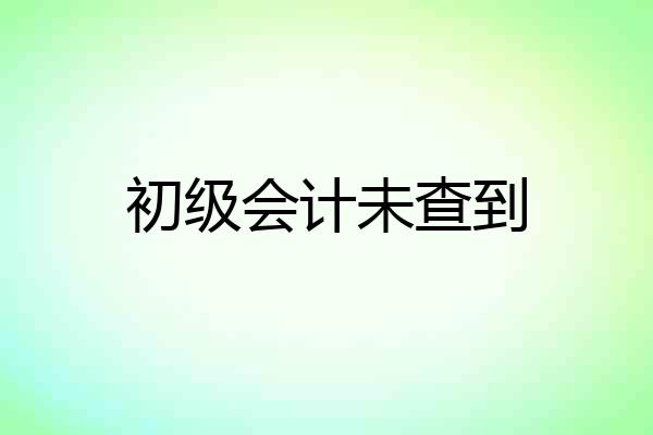 初级会计未查到