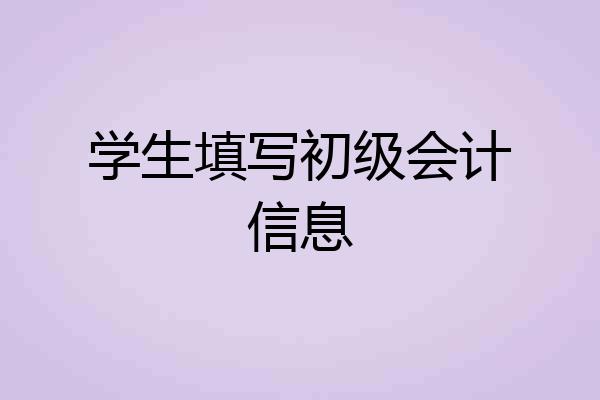 学生填写初级会计信息