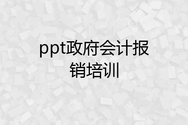 ppt政府会计报销培训