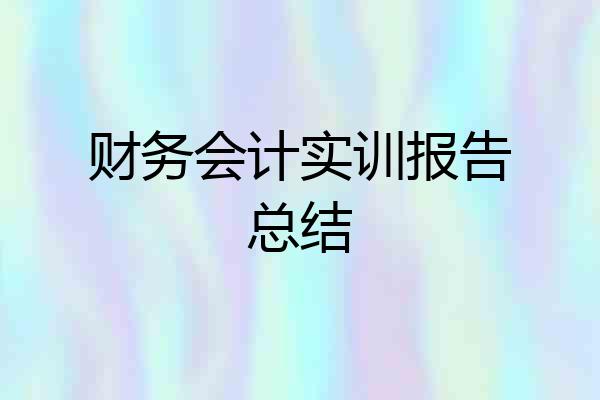 财务会计实训报告总结