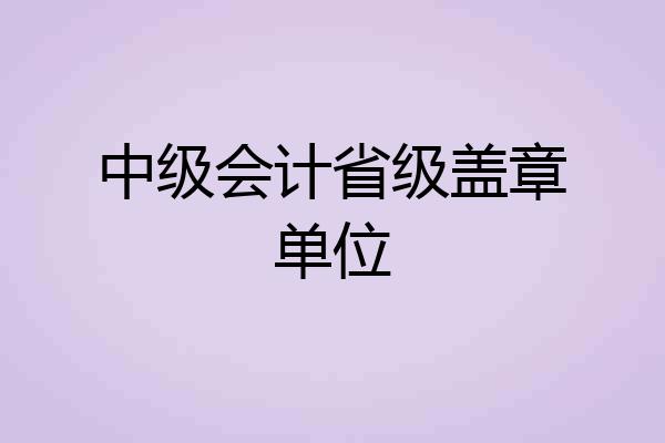 中级会计省级盖章单位