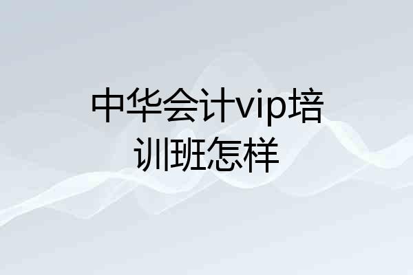 中华会计vip培训班怎样