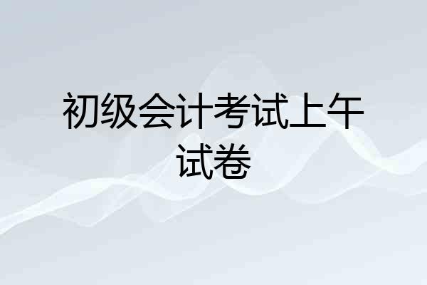 初级会计考试上午试卷