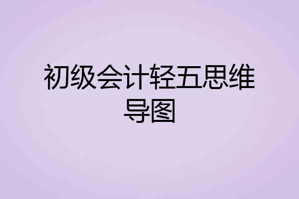 初级会计轻五思维导图