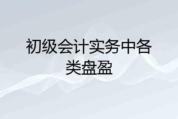 初级会计实务中各类盘盈