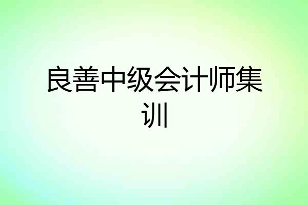 良善中级会计师集训
