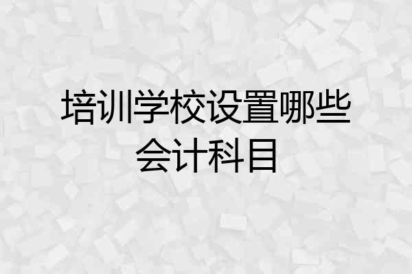 培训学校设置哪些会计科目