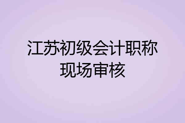 江苏初级会计职称现场审核