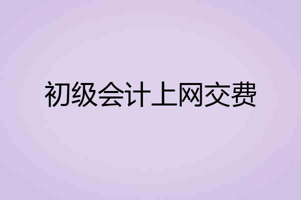 初级会计上网交费