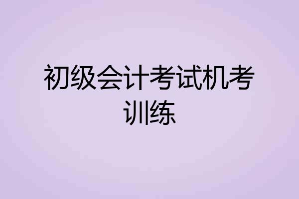 初级会计考试机考训练