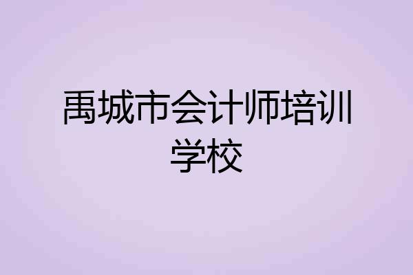 禹城市会计师培训学校