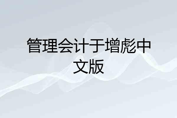管理会计于增彪中文版