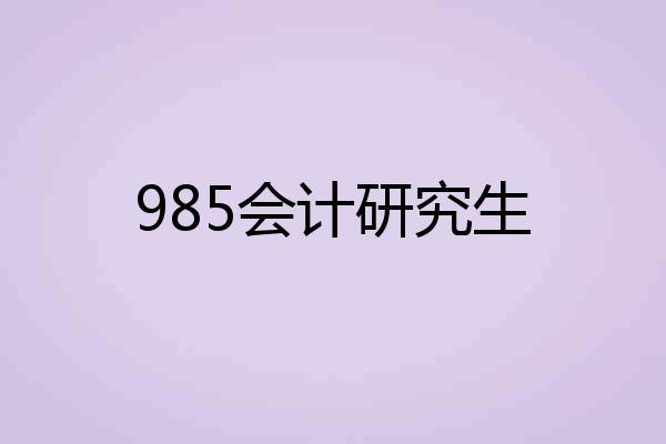 985会计研究生
